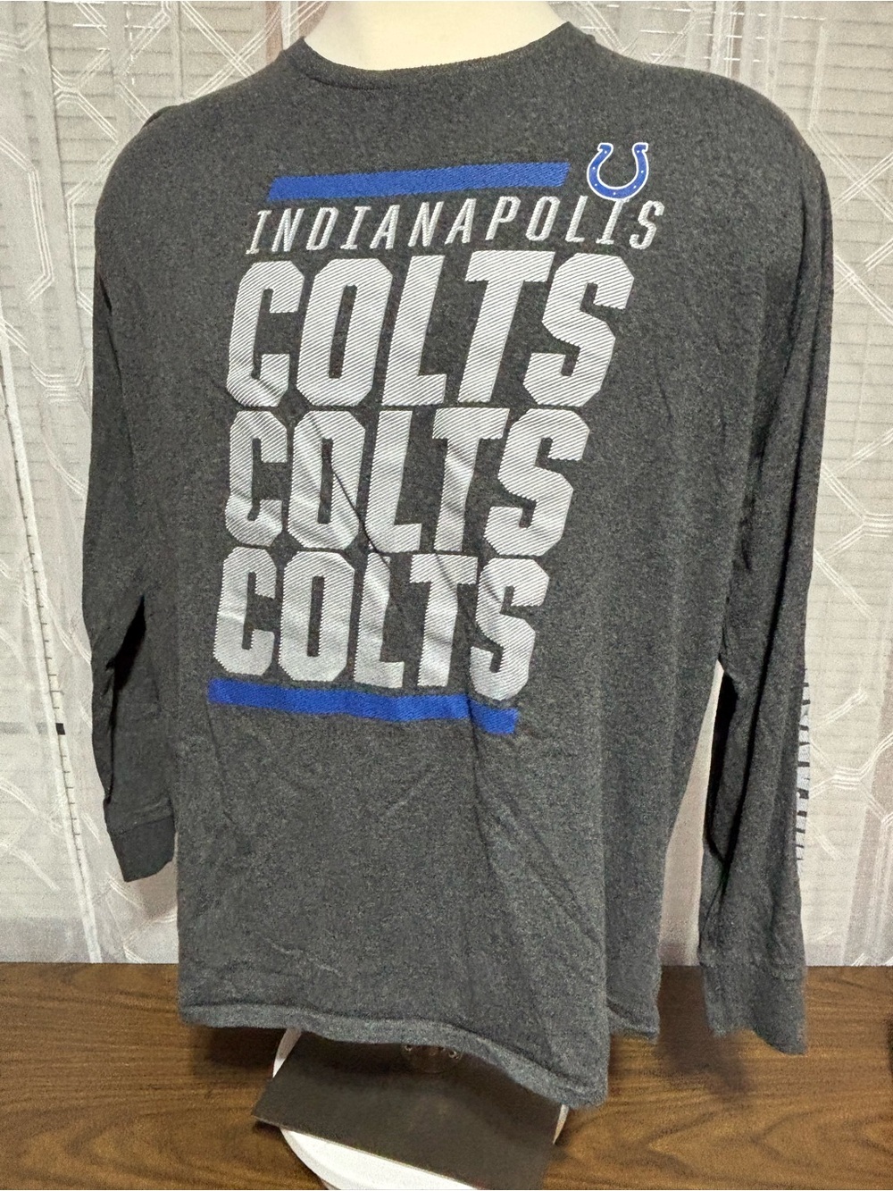 Indianapolis Colts 2XL Long Sleeve Graphic Tee - Gray 27 p2p 28 L